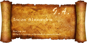Incze Alexandra névjegykártya
